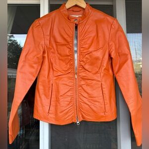 Wilson's Leather Maxima Orange Racer Moto Jacket Women's size Medium